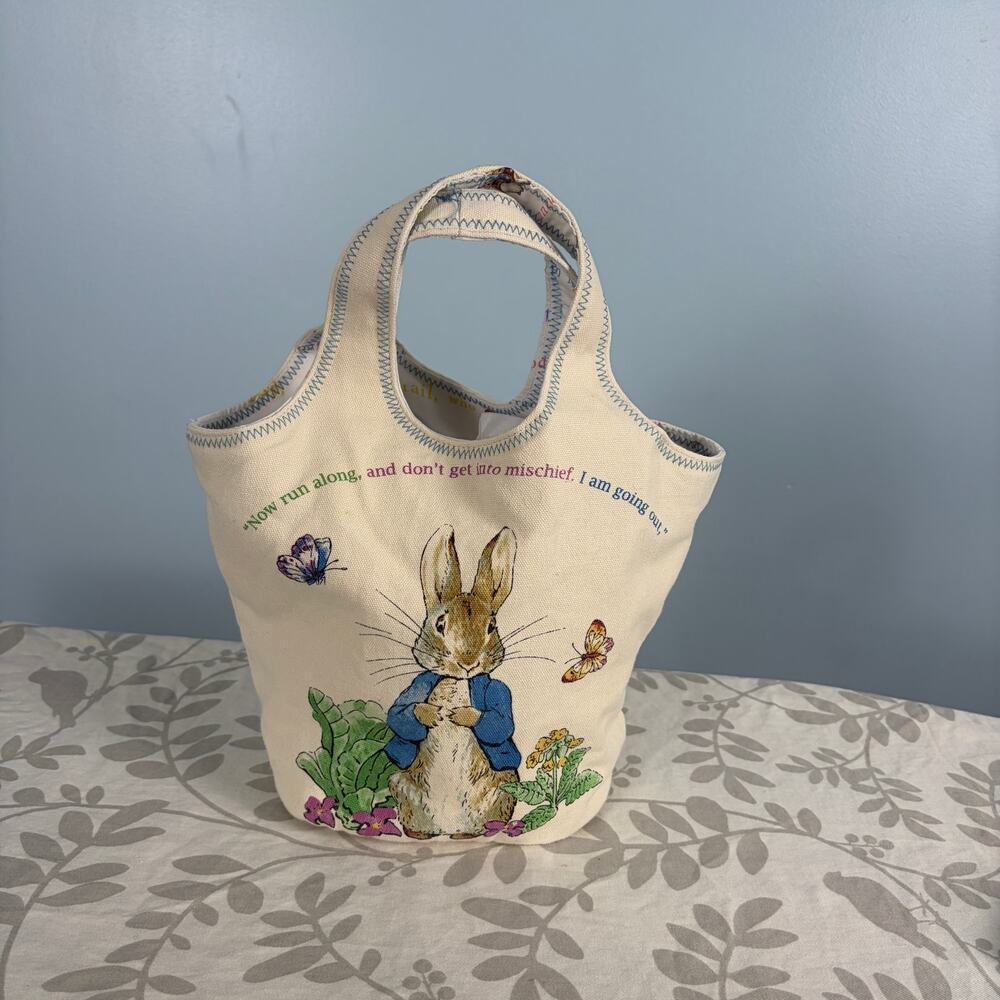 Peter Rabbit Beatrix Potter Tote Bag Cottagecore Garden Bunny Book Print easter - Picture 2 of 10